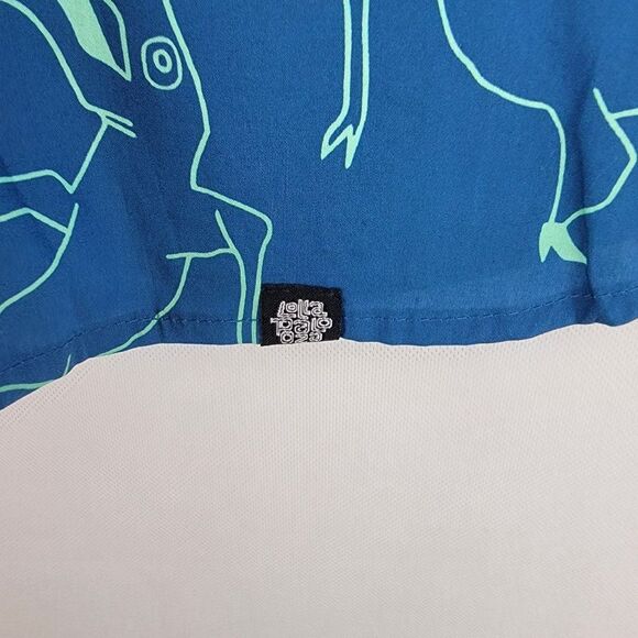 Strata X Lallapalooza Mens Size Large Blue Abstract Button Up Short Sleeve Shirt - Picture 2 of 8